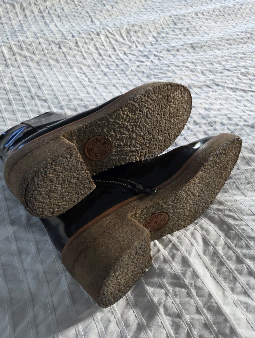 Dries Van Noten Patent Leather Ankle Boots - Picture 2 of 4